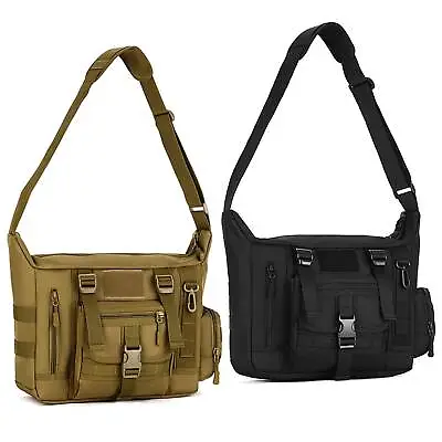 Mens Military Tactical Messenger Shoulder Bag Molle Crossbody Outdoor Laptop Bag • £15.99