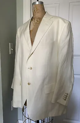 Mens Cream POLO RALPH LAUREN Linen Blazer Jacket Sport Suit Flax Italy Off White • $199