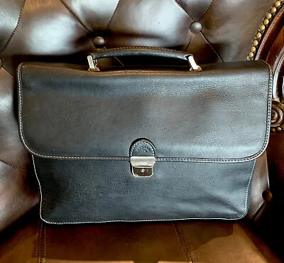 Katana Paris Black Leather Handbag Briefcase • $45