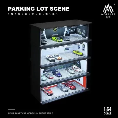 MoreArt 1:64 Model Car Station Assemble Diorama LED Lighting Garage Display Case • $27.20