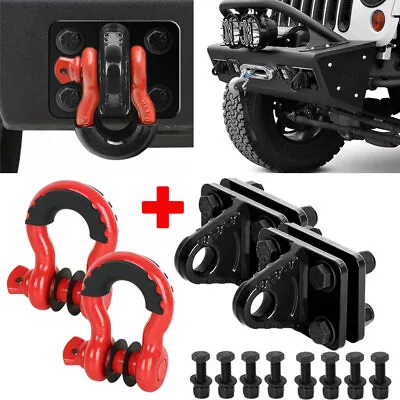 3/4  D-Ring Shackle Mount With Backer Plate 5 TON Bolt On Clevis Mount Bumper 4X • $51.99