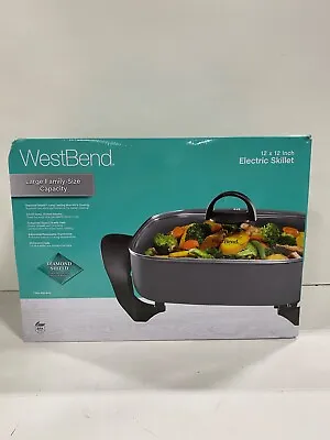 West Bend SKWB12GY13 Family-Sized Electric Skillet With Lid And Diamond Shield 3 • $34.99