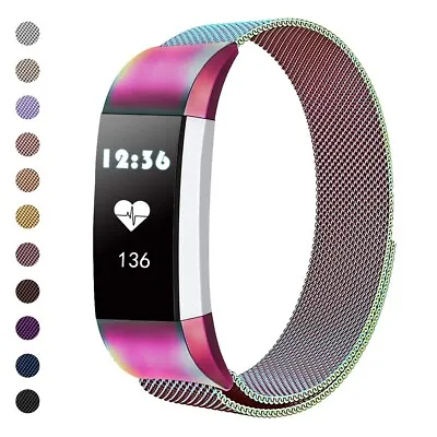 $15.49 • Buy For Fitbit Charge 2 Replacement Milanese Mesh Magnetic Metal Wrist Band Strap