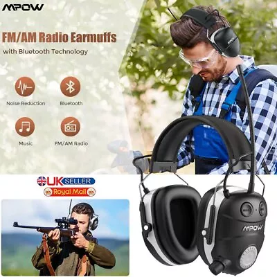 Bluetooth Ear Defenders With Radio AM/FM Digital Safety Hearing Protection Muffs • £42.99