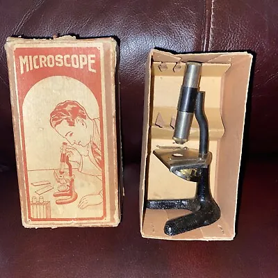 Vintage Miniature Toy Microscope ~4” Tall~I. Original Box~Japan • $39.95