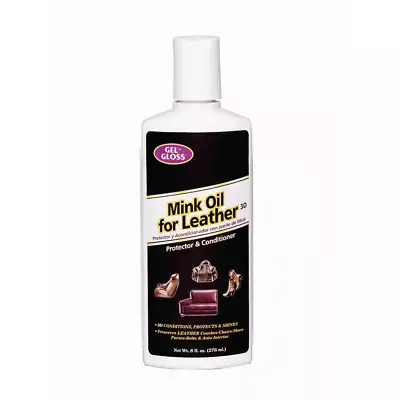 Mink Oil Leather Protector 8oz Conditioner Gel Gloss Shoes Sofa Belts Chair Home • $5.30