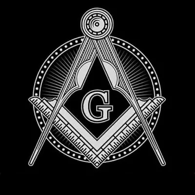 Art Deco Masonic Freemason Compass Square Decal • $3.95