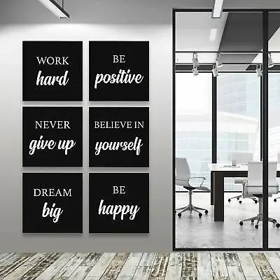 6x Inspirational Office Decor Wall Art Canvas Prints 6 Pieces Work Hard Sign • $299.95