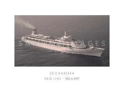 SS Canberra - P&O Line - 1961 To 1997.  A4 'Giclee' Print • £18