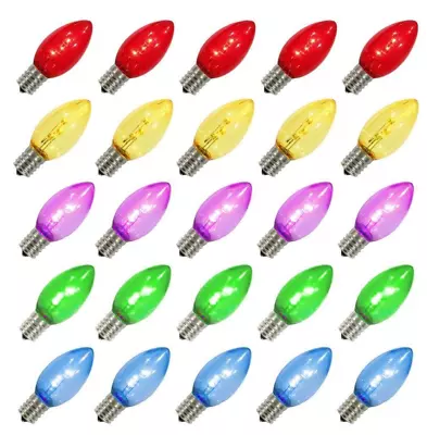 Vickerman Intermediate Screw (E17) LED Light Bulbs (25 Pack) - Multi-Color • $8