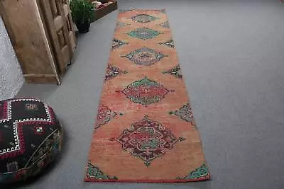 Turkish Rug Kitchen Rugs Vintage Rug Wool Rug 2.7x10.6 Ft Runner Rug • $119.88