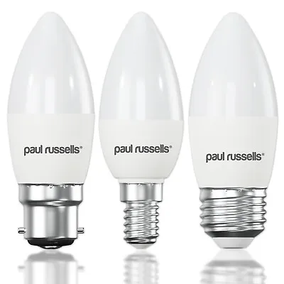 5 X E14 E27 B22 Warm White Day Light LED Candle C37 Chandelier Light Bulbs 240V • £9.89