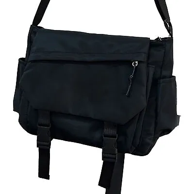 Casual Shoulder Bag Flap Over Messenger Bag Black For Men Women For School YA • $13.65