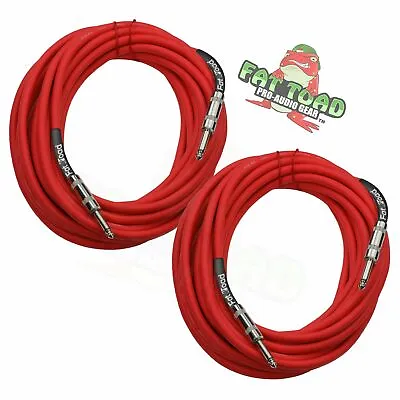 FAT TOAD Speaker Cables ¼ Male Jack 25ft DJ Cords –  PA Audio Stage Studio Wires • $30.95