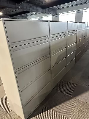 5 DR Lateral File Cabinet By Haworth In Gray Metal Finish / 36  X 18  X 62 1/2 H • $299