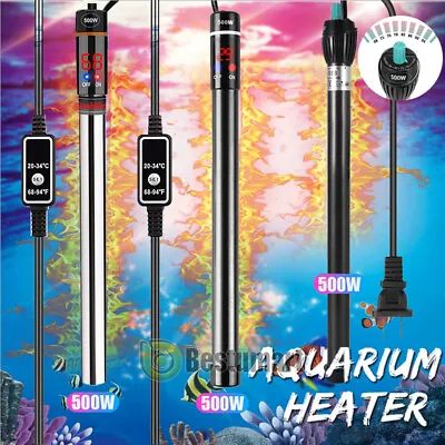 LED Heater 500W Aquarium Fish Tank Submersible Adjustable 500 Watts Marine Rod • $16.75