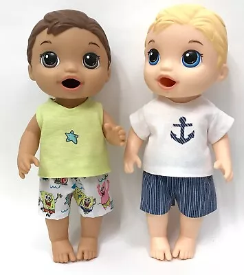 💙 Boy Doll Clothes Fits 12” Baby Alive Dolls T-Shirt + Shorts Sets SPONGEBOB 💙 • $15.99