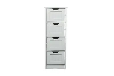 Freestanding Tall 4 Drawer Storage Cabinet Modern Chest Of Drawers • £45.99