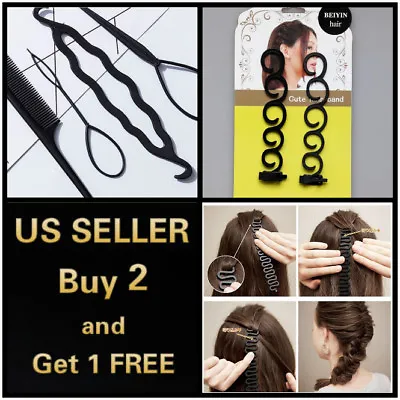 1/2/4/5/6/11 PCs Hair French Braid Clip Magic Styling Stick DIY Bun Maker Tool • $2.99