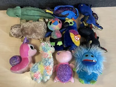 11 TY Beanie Boo Soft Toys Lot Rosie Fang Aqua Scooter Wynnie Lola Preloved Bulk • $40