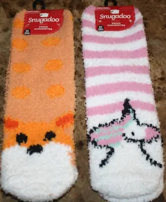 Snugadoo Fuzzy Knee High Women's Socks Unicorn & Cat Soft Winter NWT • $15