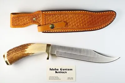 Idaho Custom Don Long Mountain Man 14.5  Stag Fixed Blade Hunting Bowie Knife • $329.95