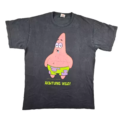 Fruit Of The Loom Heavy Spongebob T Shirt Size L Mens Black  Achtung Wild  2009 • £16.99