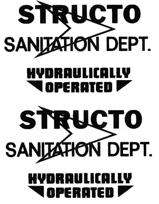 $4.95 • Buy Replacement Structo Truck  Water Slide Decal  For Sanitation Dept.