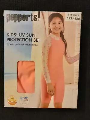 £12.99 • Buy Girls Children’s Pepperts UV Sun Protection Top +Bottoms Set Age 6-8 Years Pink