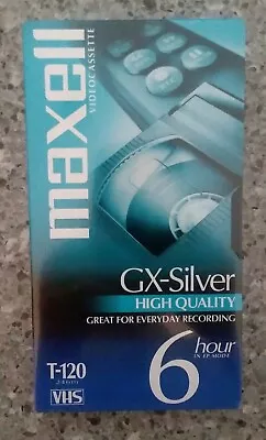 (1) Maxell Video Cassette GX-Silver High Quality T-120 VHS VCR Recording Tape  • $9.99