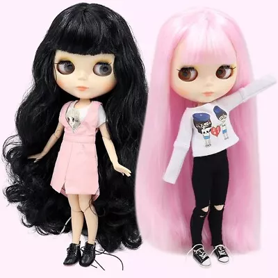 Nude Blythe Doll From Factory 12  Jointed Body Matte Face White Skin Multi Hair • $28.99