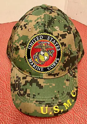 U.S Military Marine Corps Embroidered USMC CAMO Baseball Hat Cap ALWAYS FAITHFUL • $9