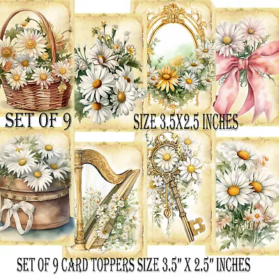 Card Toppers Craft Victorian Daisies Card Making Scrapbooking Tags Card Supplies • £2.99