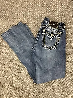 Miss Me Signature Boot Jeans Womens 30 Embroidered Blue 30x30 Adult • $25