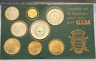 Complete Set Of Yugoslavia Coins 8 Coin Set 1981 Hard Dinara динар Coinage • $12.95