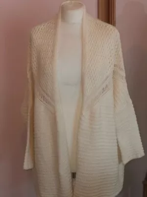 Zara Knit Women's Cream Knitted Open Cardigan UK Medium (Used) VGC • £10