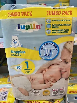 Lupilu Size 1 Newborn 70  Nappies Jumbo Pack ( 2-5KG)  • £10.90