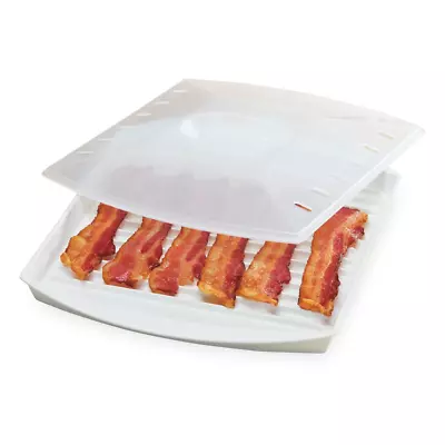 Microwave Bacon Grill With Cover Stackable Cooking Multiple Layers Kitchen • $20.99