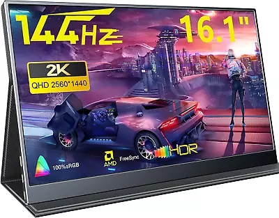 Portable Gaming Monitor 16.1  2.5K 144Hz Laptop Monitor Dual USB C HDMI Second • $478.95