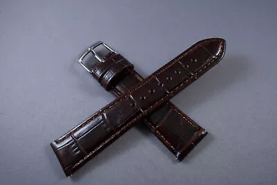 20mm Brown Genuine Alligator Leather Interchangeable Band Strap Fit Michele • $9.45