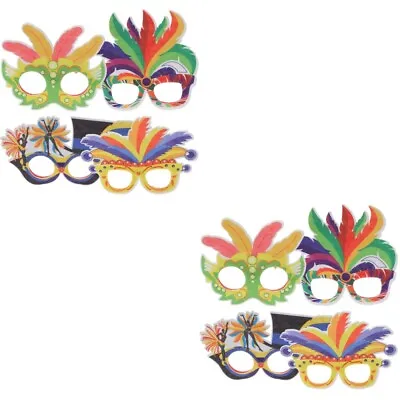 8 Pcs Glasses Mardi Gras Decorations Masquerade Mask Christmas • £12.15