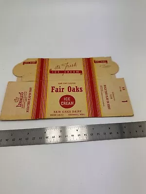 Vintage Fair Oaks Dairy Empty One Pint Ice Cream Box • $22