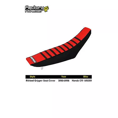 2002-2008 HONDA CR 125-250 SEAT COVER By Enjoy MFG BLACK & RED W/ BLACK RIBS #55 • $54.99