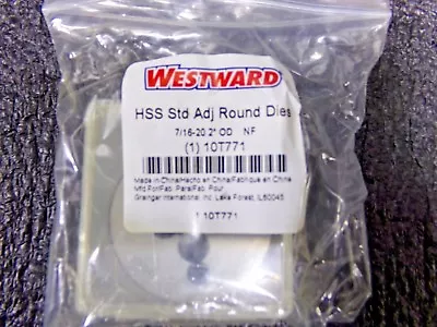 WESTWARD Round Adjustable Die UNF 7/16 -20 10T771 (RC) • $8