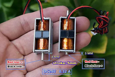 DC 24V Push-Pull Type Bidirectional Self-holding Mini DC Solenoid Electromagnet • $3.75