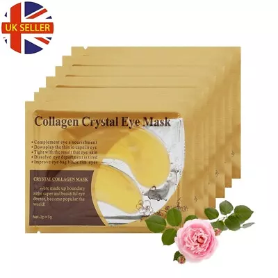 Under Eye Anti Aging 24K Gold Crystal Collagen Wrinkle Gel Pad Face Mask UK • £3.99