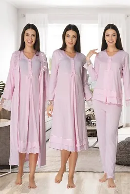 £82.10 • Buy LohusaHamile 2426 Maternity Pajamas Labor Nursing Delivery Hospital Gown Wt Robe
