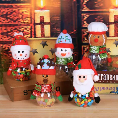 1/5X Christmas Candy Jar Storage Bottle Santa Xmas Sweet Gift Bag Box For Child • $22.83