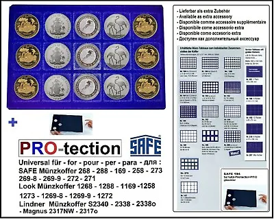 Coin Trays 15 Square Compartments 57 Mm Blue Safe 278 +194 Protective Slip Pro • £10.19