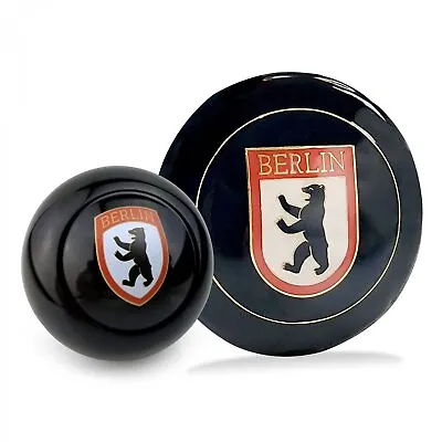 Berlin 2Pc Kit - Horn Button & Black 12mm Shift Knob Bus Beetle Golf Split • $123.26